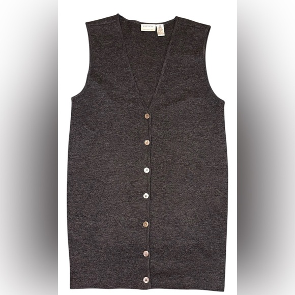 Vintage 100% Pure Merino Wool Gray Jumper Dress - Size Medium - Picture 3 of 5